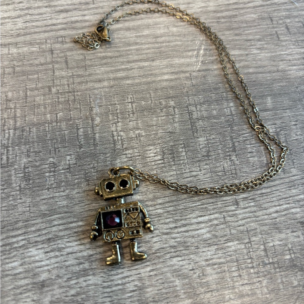 Fun Robot charm with necklace